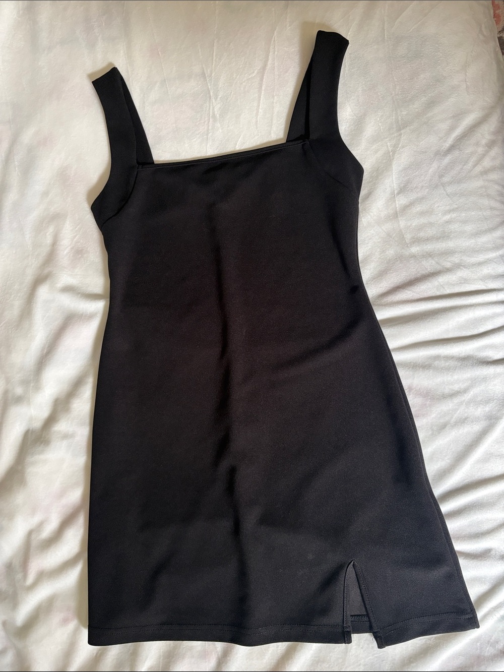 Classic Black Square-Neck Mini Dress